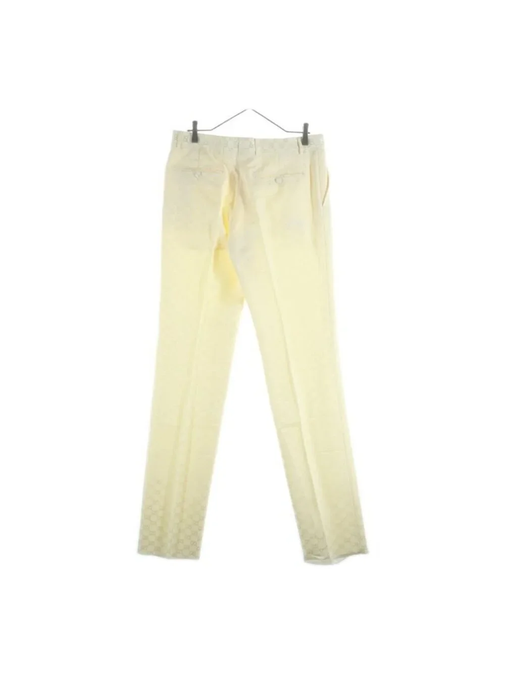Gucci GG Pants All Over Pattern Ivory Viscose Cotton 48